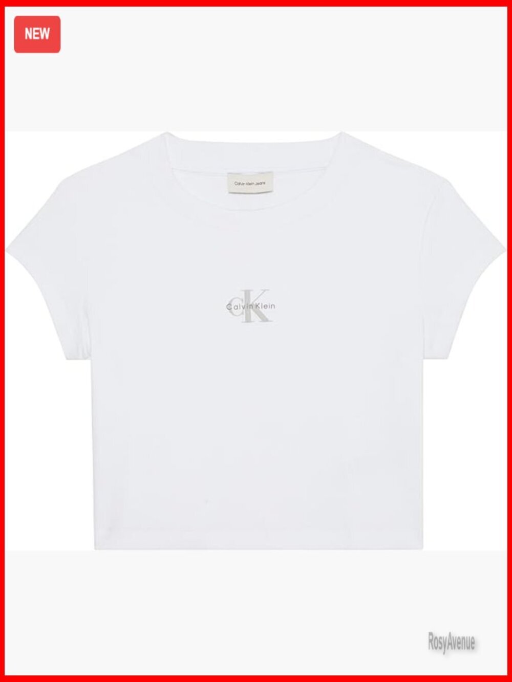 Slim Fit Cotton Ribbed Baby Tee with Monogram Logo